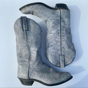 Vintage Capezio gray distressed western cowgirl boots